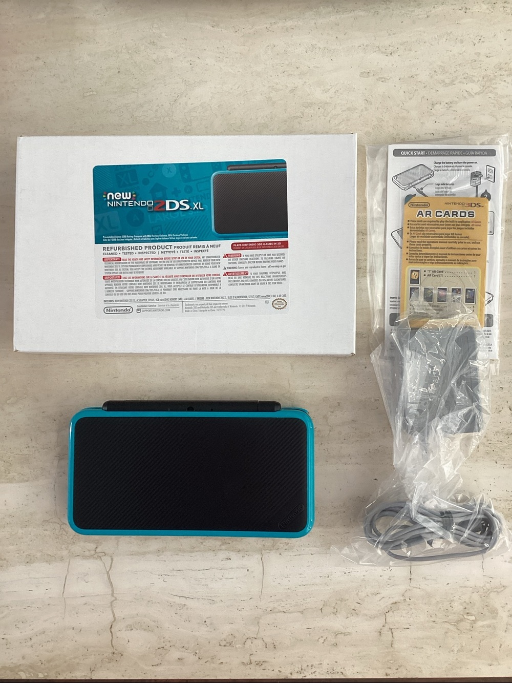 New Nintendo 2DS XL Console Nintendo Factory Refurbished & Charger Turquoise